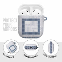 Samoa Siapo Blue Trimmed AirPods Case Samoa White Sunday - Polynesian Pride