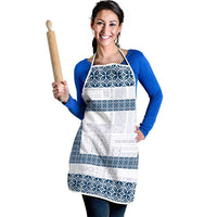Samoa Siapo Blue Trimmed Apron Samoa White Sunday - Polynesian Pride
