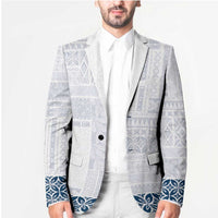 Samoa Siapo Blue Trimmed Blazer Samoa White Sunday - Polynesian Pride