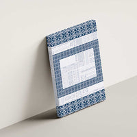 Samoa Siapo Blue Trimmed Canvas Wall Art Samoa White Sunday - Polynesian Pride