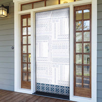 Samoa Siapo Blue Trimmed Door Cover Samoa White Sunday - Polynesian Pride