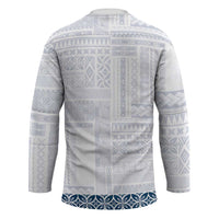 Samoa Siapo Blue Trimmed Hockey Jersey Samoa White Sunday - Polynesian Pride