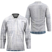 Samoa Siapo Blue Trimmed Hockey Jersey Samoa White Sunday - Polynesian Pride