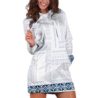 Samoa Siapo Blue Trimmed Hoodie Dress Samoa White Sunday - Polynesian Pride