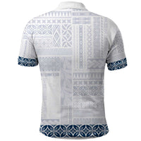 Samoa Siapo Blue Trimmed Polo Shirt Samoa White Sunday - Polynesian Pride