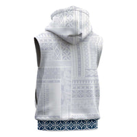 Samoa Siapo Blue Trimmed Sleeveless Zip Hoodie Samoa White Sunday - Polynesian Pride