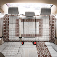 Samoa Siapo Brown Trimmed Back Car Seat Cover Samoa White Sunday LT01 - Polynesian Pride