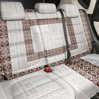 Samoa Siapo Brown Trimmed Back Car Seat Cover Samoa White Sunday LT01 - Polynesian Pride