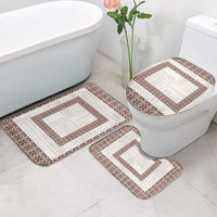 Samoa Siapo Brown Trimmed Bathroom Set Samoa White Sunday - Polynesian Pride