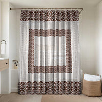 Samoa Siapo Brown Trimmed Bathroom Set Samoa White Sunday - Polynesian Pride