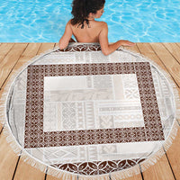 Samoa Siapo Brown Trimmed Beach Blanket Samoa White Sunday - Polynesian Pride