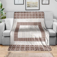Samoa Siapo Brown Trimmed Blanket Samoa White Sunday LT01 - Polynesian Pride