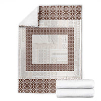 Samoa Siapo Brown Trimmed Blanket Samoa White Sunday LT01 - Polynesian Pride