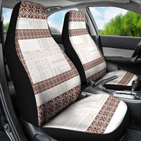Samoa Siapo Brown Trimmed Car Seat Cover Samoa White Sunday - Polynesian Pride