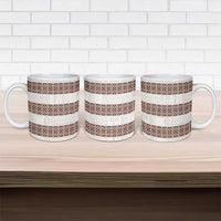 Samoa Siapo Brown Trimmed Ceramic Mug Samoa White Sunday - Polynesian Pride