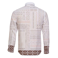 Samoa Siapo Brown Trimmed Family Matching Mermaid Dress and Hawaiian Shirt Samoa White Sunday - Polynesian Pride