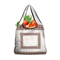 Samoa Siapo Brown Trimmed Grocery Bag Samoa White Sunday - Polynesian Pride