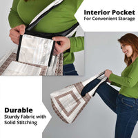 Samoa Siapo Brown Trimmed Grocery Bag Samoa White Sunday - Polynesian Pride