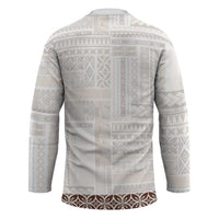 Samoa Siapo Brown Trimmed Hockey Jersey Samoa White Sunday - Polynesian Pride
