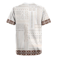 Samoa Siapo Brown Trimmed Rugby Jersey Samoa White Sunday LT01 - Polynesian Pride
