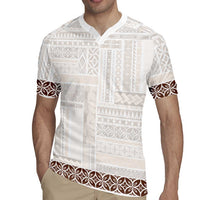 Samoa Siapo Brown Trimmed Rugby Jersey Samoa White Sunday LT01 - Polynesian Pride