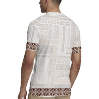 Samoa Siapo Brown Trimmed Rugby Jersey Samoa White Sunday LT01 - Polynesian Pride