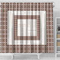 Samoa Siapo Brown Trimmed Shower Curtain Samoa White Sunday - Polynesian Pride