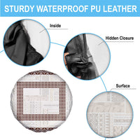 Samoa Siapo Brown Trimmed Spare Tire Cover Samoa White Sunday - Polynesian Pride