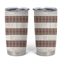 Samoa Siapo Brown Trimmed Tumbler Cup Samoa White Sunday - Polynesian Pride