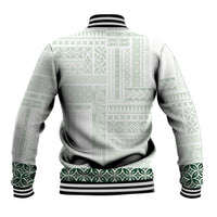Samoa Siapo Green Trimmed Baseball Jacket Samoa White Sunday - Polynesian Pride