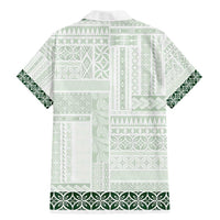 Samoa Siapo Green Trimmed Family Matching Mermaid Dress and Hawaiian Shirt Samoa White Sunday - Polynesian Pride