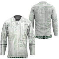 Samoa Siapo Green Trimmed Hockey Jersey Samoa White Sunday - Polynesian Pride