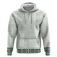 Samoa Siapo Green Trimmed Hoodie Samoa White Sunday - Polynesian Pride