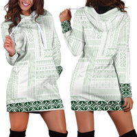 Samoa Siapo Green Trimmed Hoodie Dress Samoa White Sunday - Polynesian Pride