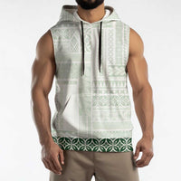 Samoa Siapo Green Trimmed Sleeveless Hoodie Samoa White Sunday - Polynesian Pride