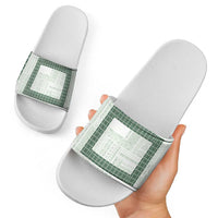 Samoa Siapo Green Trimmed Slide Sandals Samoa White Sunday - Polynesian Pride