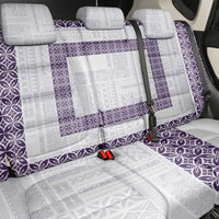 Samoa Siapo Purple Trimmed Back Car Seat Cover Samoa White Sunday LT01 - Polynesian Pride