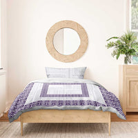 Samoa Siapo Purple Trimmed Bedding Set Samoa White Sunday - Polynesian Pride