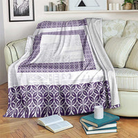 Samoa Siapo Purple Trimmed Blanket Samoa White Sunday LT01 Purple - Polynesian Pride