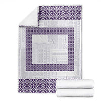 Samoa Siapo Purple Trimmed Blanket Samoa White Sunday LT01 - Polynesian Pride