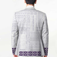 Samoa Siapo Purple Trimmed Blazer Samoa White Sunday - Polynesian Pride