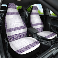 Samoa Siapo Purple Trimmed Car Seat Cover Samoa White Sunday - Polynesian Pride