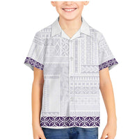 Samoa Siapo Purple Trimmed Family Matching Mermaid Dress and Hawaiian Shirt Samoa White Sunday - Polynesian Pride