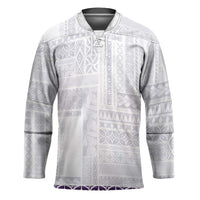 Samoa Siapo Purple Trimmed Hockey Jersey Samoa White Sunday - Polynesian Pride
