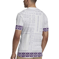 Samoa Siapo Purple Trimmed Rugby Jersey Samoa White Sunday LT01 - Polynesian Pride