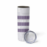 Samoa Siapo Purple Trimmed Skinny Tumbler Samoa White Sunday - Polynesian Pride