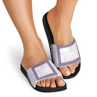 Samoa Siapo Purple Trimmed Slide Sandals Samoa White Sunday - Polynesian Pride