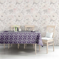 Samoa Siapo Purple Trimmed Tablecloth Samoa White Sunday - Polynesian Pride