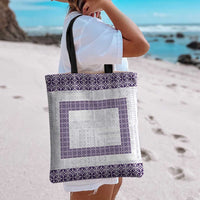 Samoa Siapo Purple Trimmed Tote Bag Samoa White Sunday - Polynesian Pride