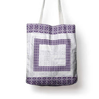 Samoa Siapo Purple Trimmed Tote Bag Samoa White Sunday - Polynesian Pride